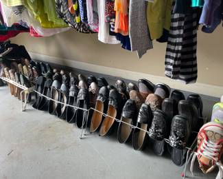 Large selection of women's and men's clothing and shoes