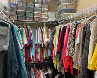 tons of women's and men's clothing and shoes