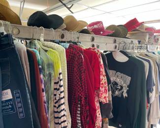 Large selection of women's and men's clothing and shoes