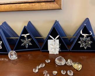 crystal snowflake ornament collection; large selection of Christmas decor