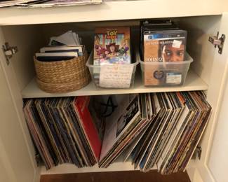 DVD, vinyl record collection