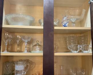 glasses, fine glassware, serving bowls, ice tea glasses, pink punch bowl