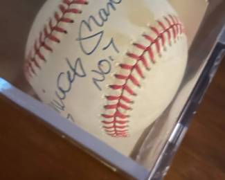 Signed Mickey Mantle baseball