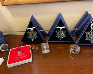 crystal snowflake ornament collection; large selection of Christmas decor