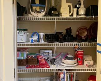 kitchen items, cookbooks, dinnerware set, storage, kitechen appliances
