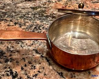 Vintage JOSEPH HEINRICHS
Copper with Sterling Butter Warmer Pan(s)