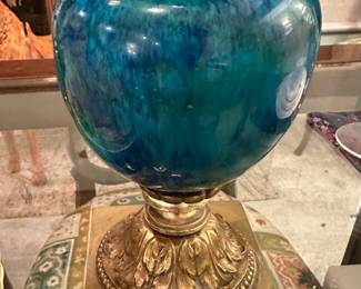 Antique PAUL MILET (France 1870-1950) Flambe' Enameled with Gilt Bronze Sevres - PAIR