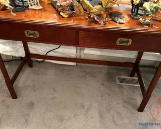 BOMBAY Writing Desk with Brass Accents