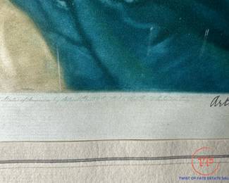 1920's ARTHUR COX Hand Colored Mezzotint Engraving