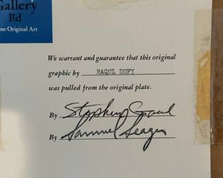 RAOUL DUFY Orchestra Lithographs