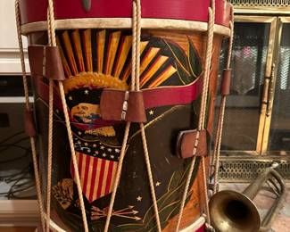 Civil War Era Hand Painted Snare Drum