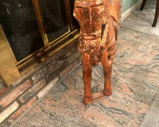 Hand Carved Chinese Wood Horse