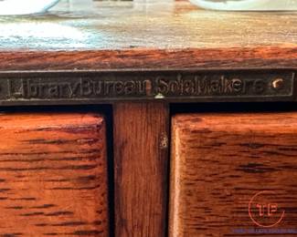 Antique Library Bureau Sole Makers Wood Card Catalog Cabinet