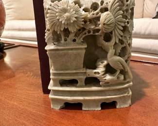 Vintage Carved Soap Stone Bookends