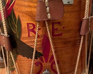 Civil War Era Hand Painted Snare Drum