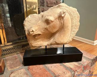 1977 ALVA Studios Replica Horse Head Sculpture on Stand