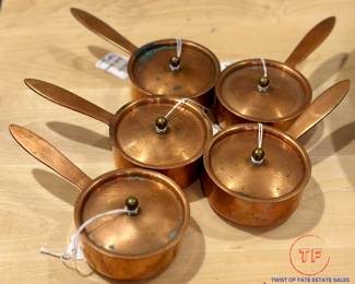 Vintage JOSEPH HEINRICHS
Copper with Sterling Butter Warmer Pan(s)