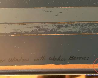 BARTEK 1971 Signed Limited Edition Serigraph "December Window with Wahoo Berries" 