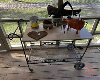 Wrought Iron Garden Tea Cart