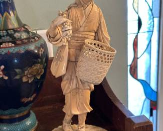 Carved Bone Geisha Statues