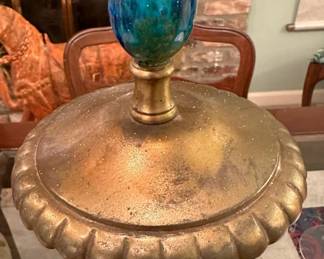 Antique PAUL MILET (France 1870-1950) Flambe' Enameled with Gilt Bronze Sevres - PAIR