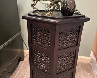 Vintage Hand Carved Asian Side Table