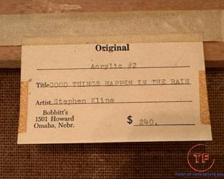 Original Oil on Board by STEVE KLINE "Good Things Happen in the Rain"