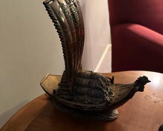 Vintage Chinese Brass Ship Censer