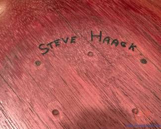 Handmade Signed Wood Bowl with Inlay by STEVE HAACK