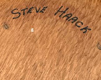 Handmade Signed Wood Bowl with Inlay by STEVE HAACK