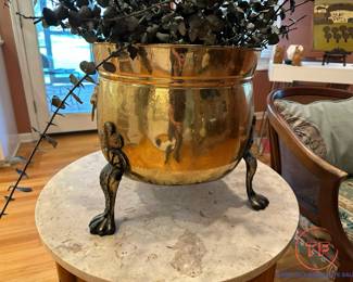 Brass Footed Urn / Planter