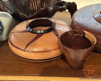 Handmade Signed Wood Bowl with Inlay by STEVE HAACK