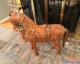 Hand Carved Chinese Wood Horse