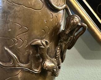 Chinese Brass Dragon Vase