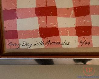 BARTEK 1971 Signed Limited Edition Serigraph "Gray Day with Avocados"