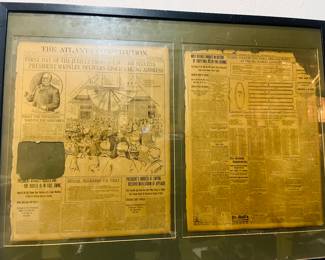 1898 framed Atlanta Constitution paper