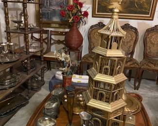 Silver plated  boots and brass pieces 