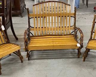 Amish Made Hickory Child's Bench & Chairs