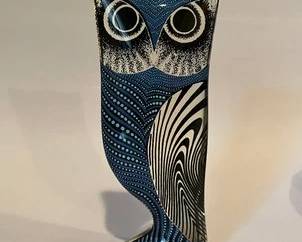 Abraham Palatnik (Brazilian, 1928-2020), Midcentury Modern Lucite Op Art Owl
