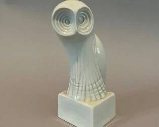 Vintage Royal Dux Modernist Porcelain Owl Figurine, Czechoslovakia, C. 1970-1992
