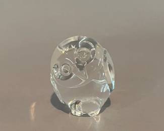 Steuben Crystal Art Glass Owl Figurine
