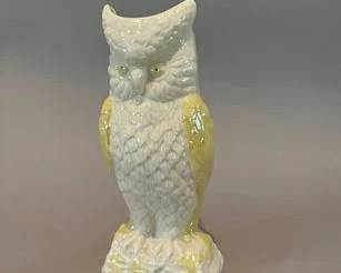 Belleek Porcelain Lusterware Owl Form Vase
