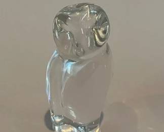 Baccarat Crystal Art Glass Owl Figurine
