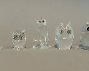 Swarovski Crystal Miniature Owl Figurines
