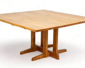 George Nakashima (American, 1905-1990) Maple Frenchman's Cove Dining Table, 1980, H 51" W 51"