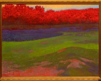 Richard Mayhew (American, B. 1924) Oil on Canvas, H 36" W 48"