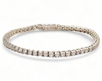 18kt White Gold & Diamond Tennis Bracelet, L 7" 12g