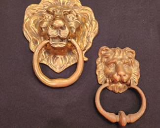 Large Brass Lion Head Door Knocker