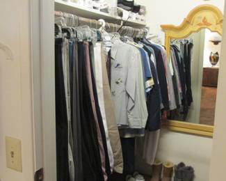 Ladies clothing mostly size L and XL, shoes size 7.5.  