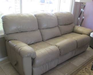 Reclining leather couch.